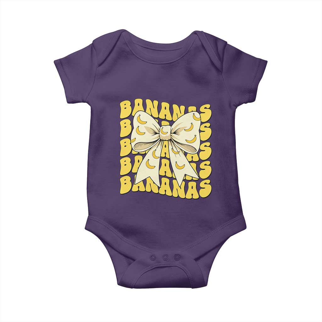 Bananas Coquette Bow Baby Onesie Retro Banana Lovers Women Girls Kids