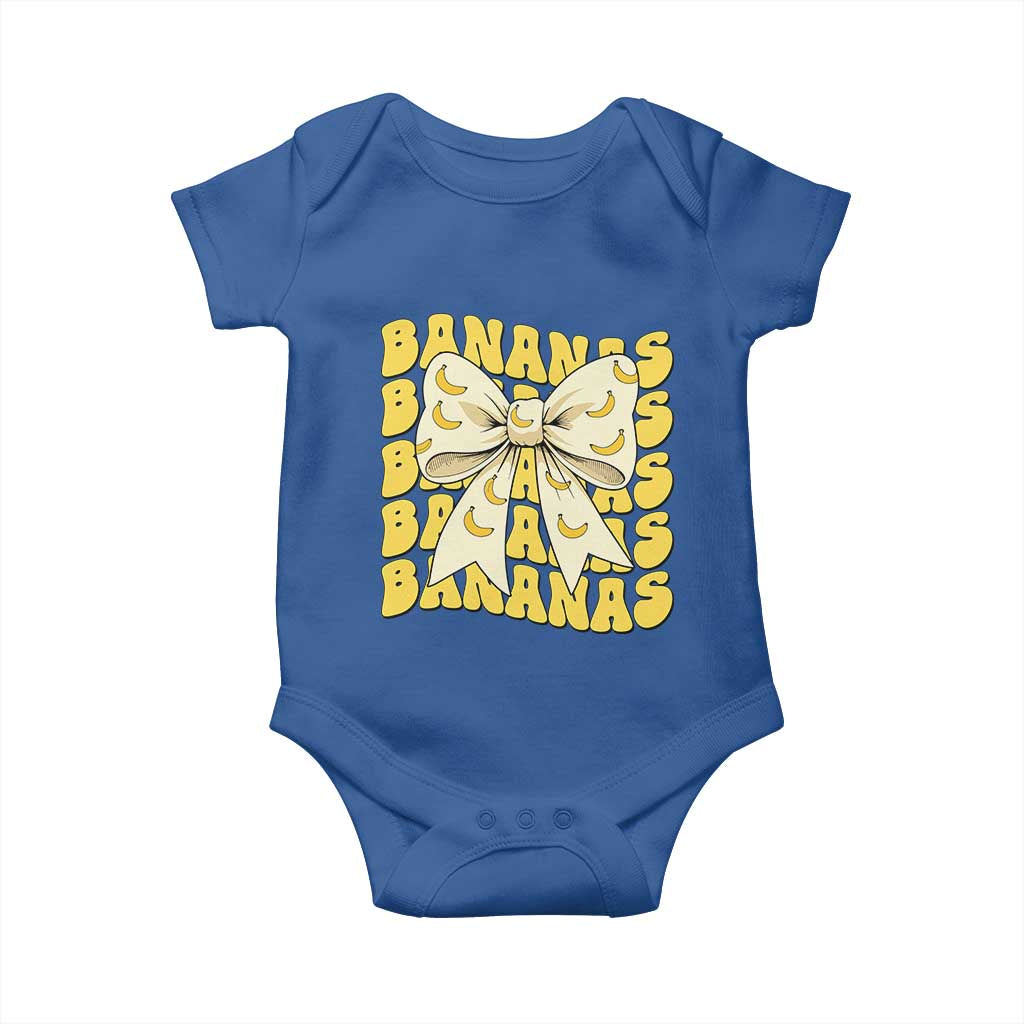 Bananas Coquette Bow Baby Onesie Retro Banana Lovers Women Girls Kids