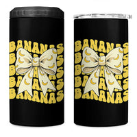 Bananas Coquette Bow 4 in 1 Can Cooler Tumbler Retro Banana Lovers Women Girls Kids