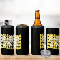 Bananas Coquette Bow 4 in 1 Can Cooler Tumbler Retro Banana Lovers Women Girls Kids