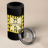 Bananas Coquette Bow 4 in 1 Can Cooler Tumbler Retro Banana Lovers Women Girls Kids