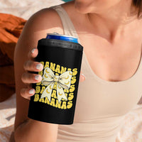 Bananas Coquette Bow 4 in 1 Can Cooler Tumbler Retro Banana Lovers Women Girls Kids