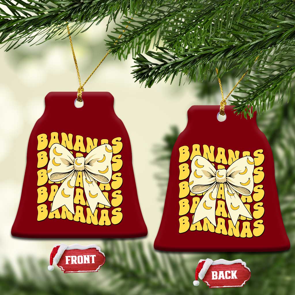 Bananas Coquette Bow Ceramic Ornament Retro Banana Lovers Women Girls Kids