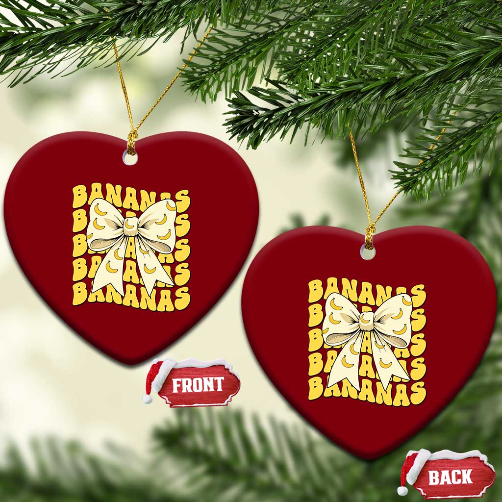 Bananas Coquette Bow Ceramic Ornament Retro Banana Lovers Women Girls Kids