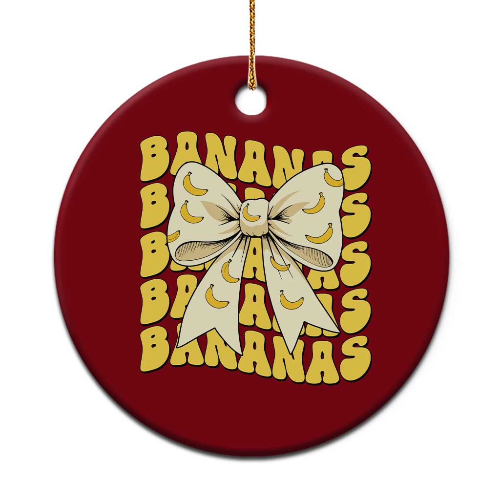Bananas Coquette Bow Ceramic Ornament Retro Banana Lovers Women Girls Kids