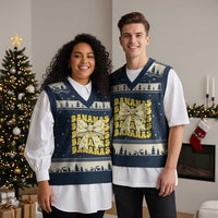 Bananas Coquette Bow V-Neck Knit Sweater Vest Retro Banana Lovers Women Girls Kids