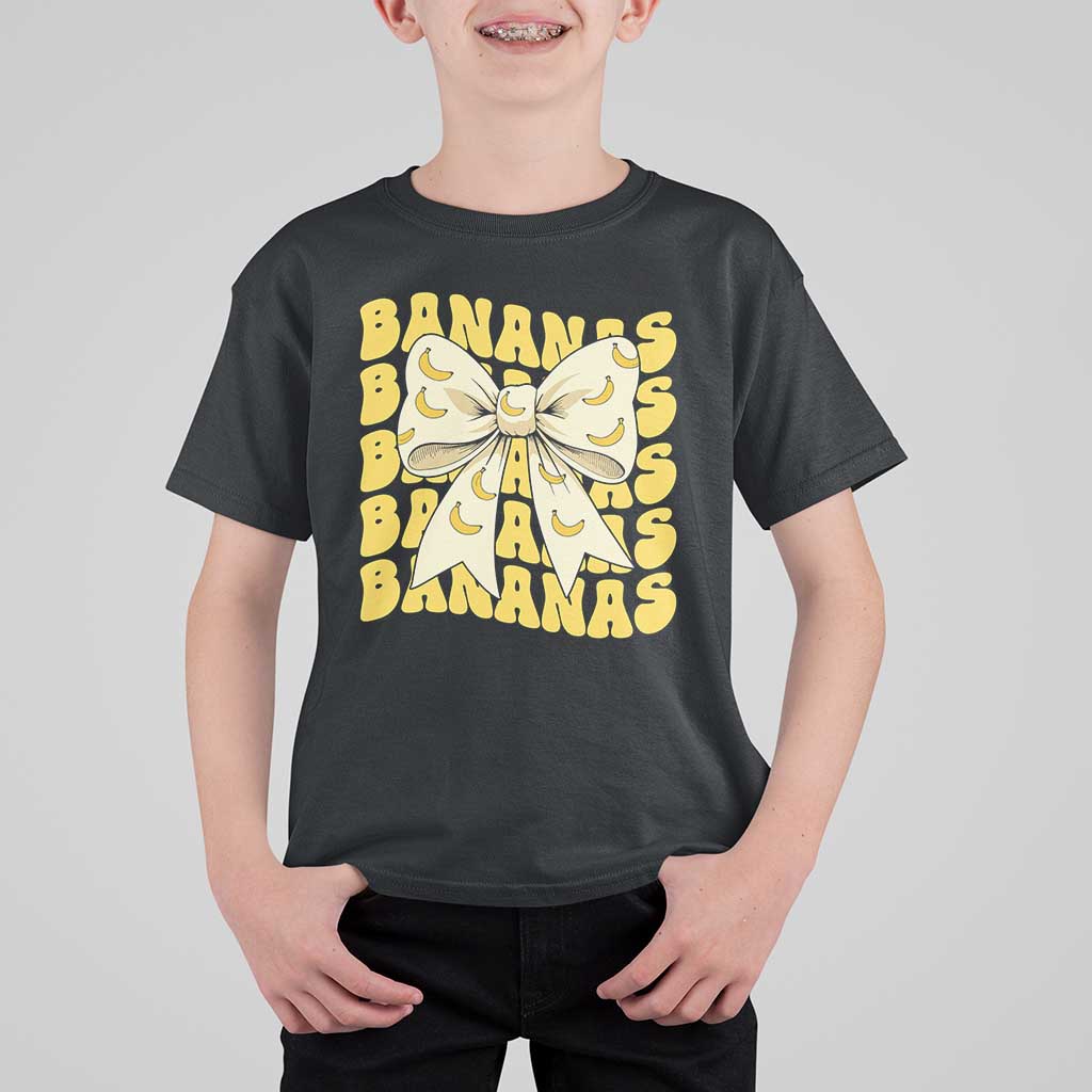 Bananas Coquette Bow T Shirt For Kid Retro Banana Lovers Women Girls Kids