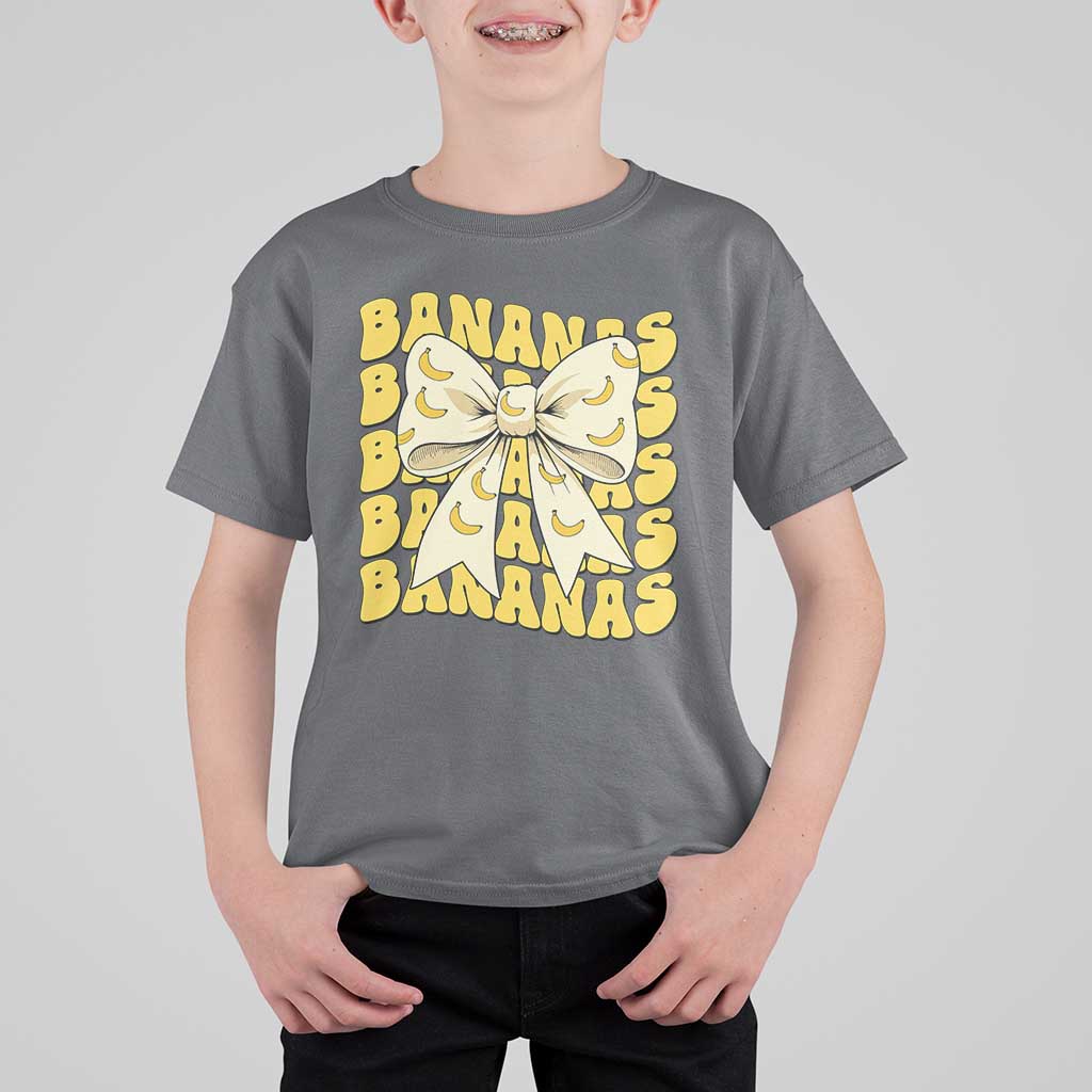 Bananas Coquette Bow T Shirt For Kid Retro Banana Lovers Women Girls Kids