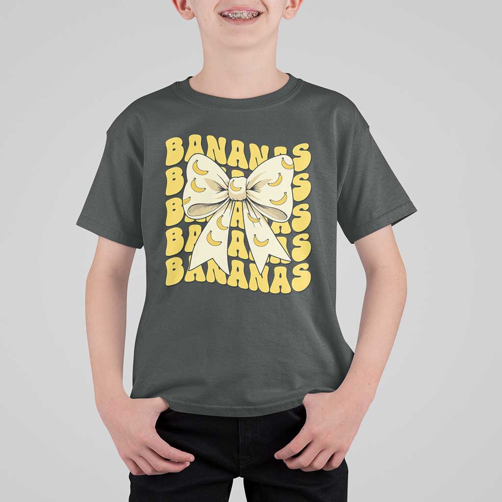 Bananas Coquette Bow T Shirt For Kid Retro Banana Lovers Women Girls Kids