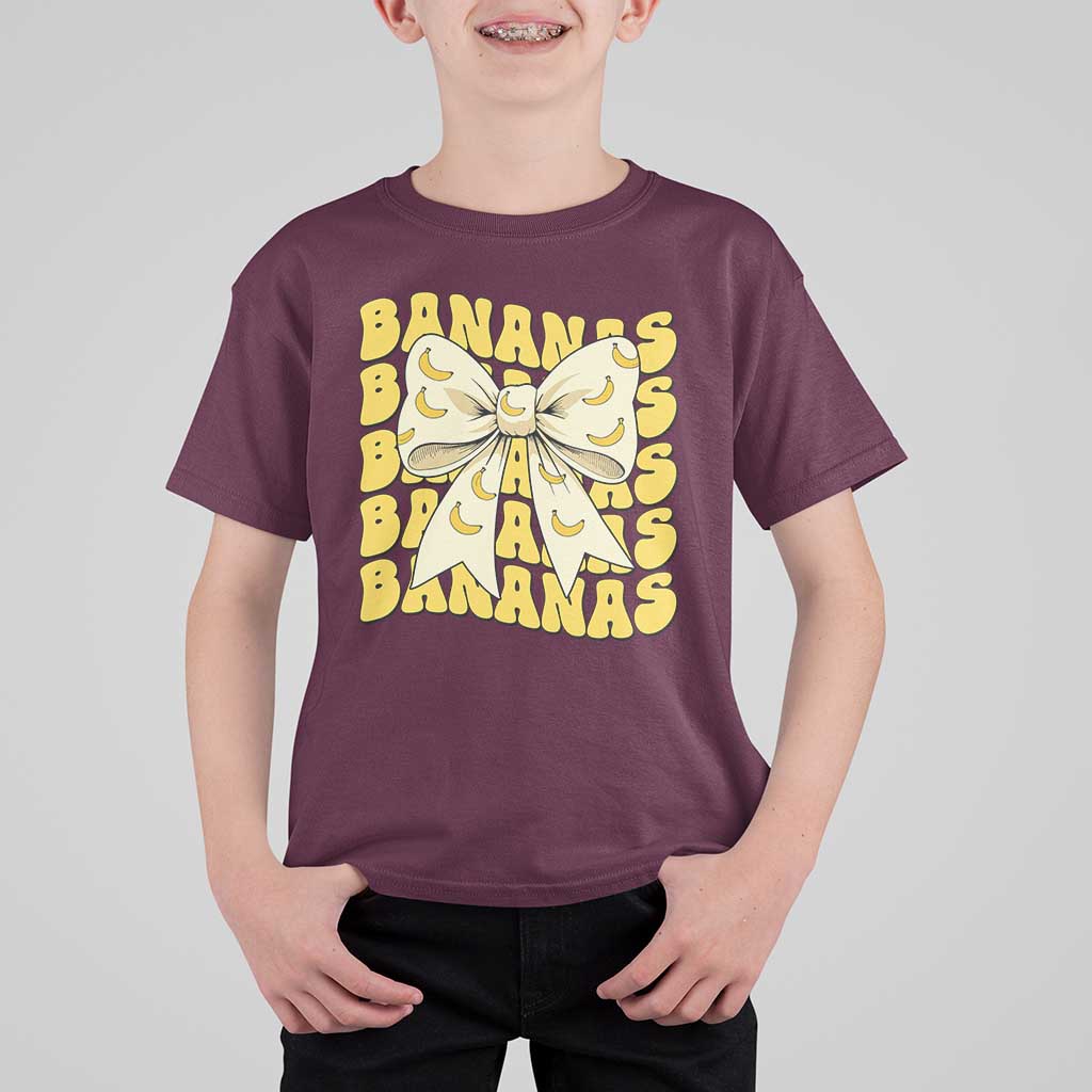 Bananas Coquette Bow T Shirt For Kid Retro Banana Lovers Women Girls Kids