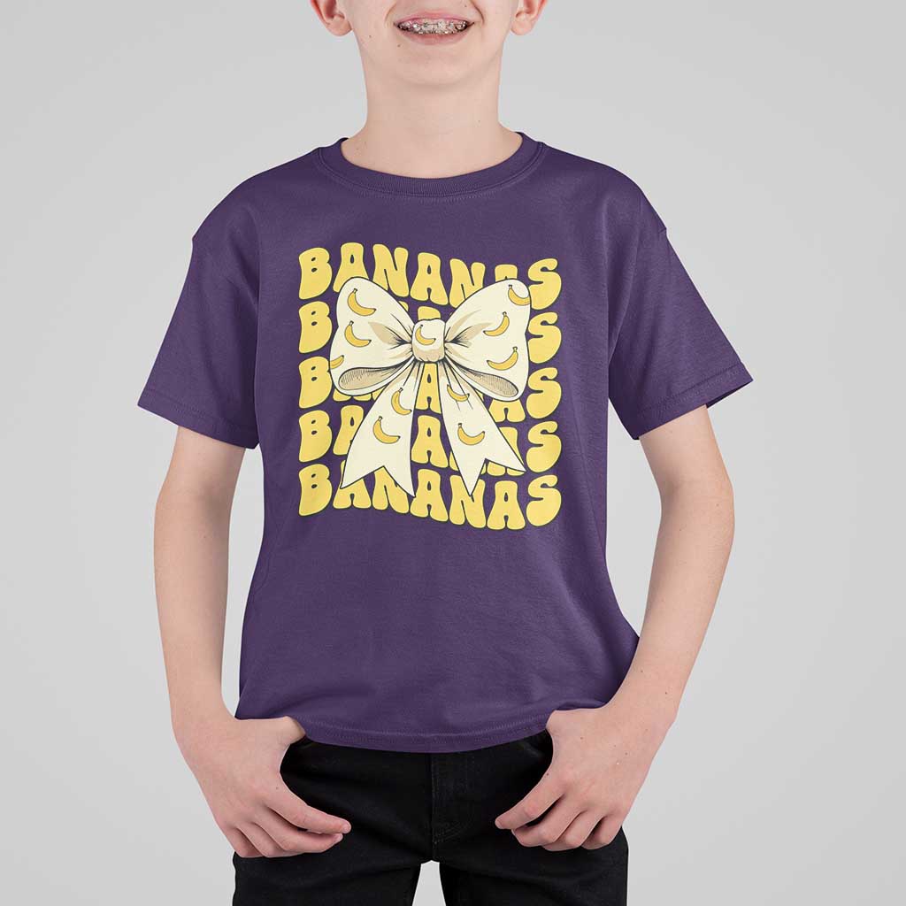 Bananas Coquette Bow T Shirt For Kid Retro Banana Lovers Women Girls Kids