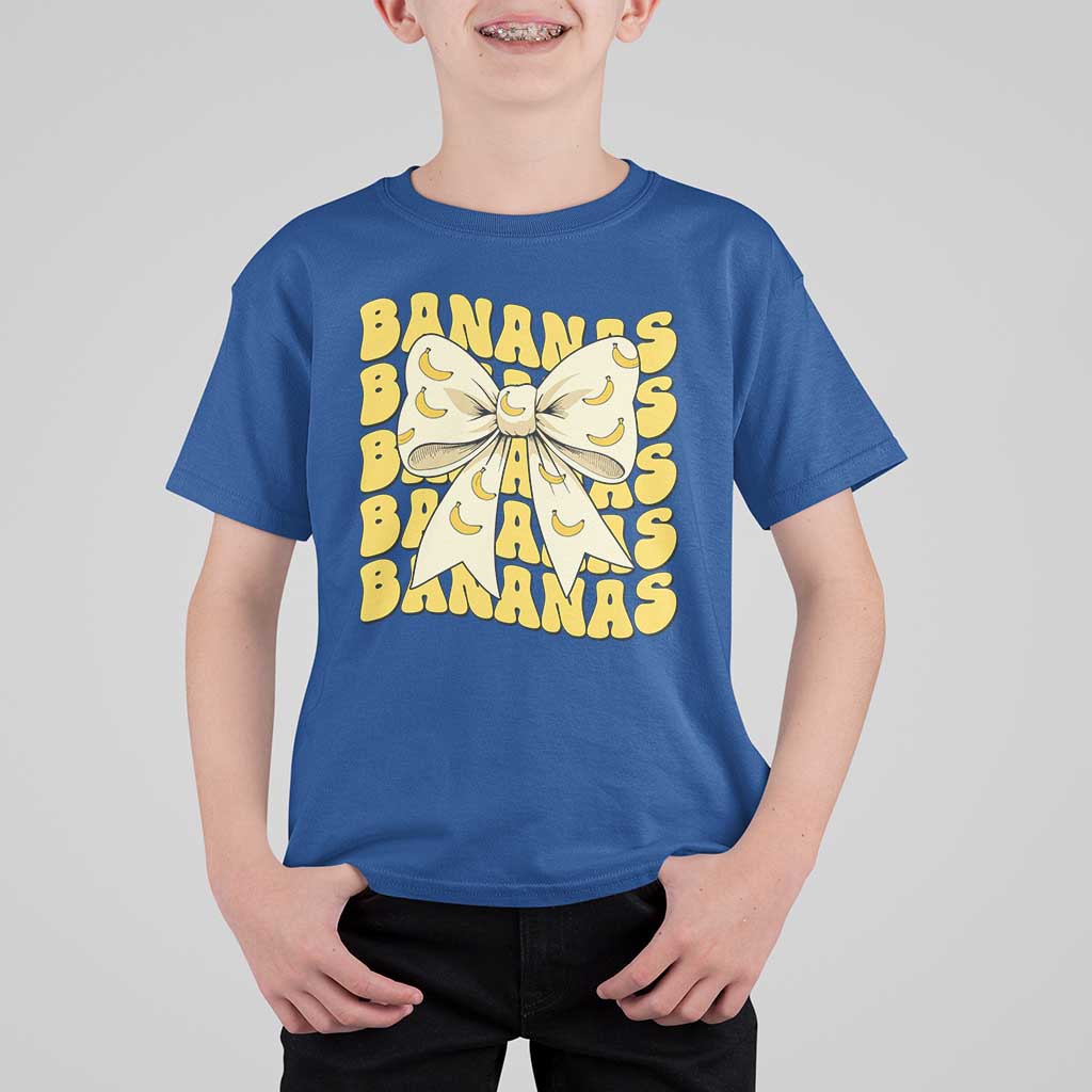 Bananas Coquette Bow T Shirt For Kid Retro Banana Lovers Women Girls Kids