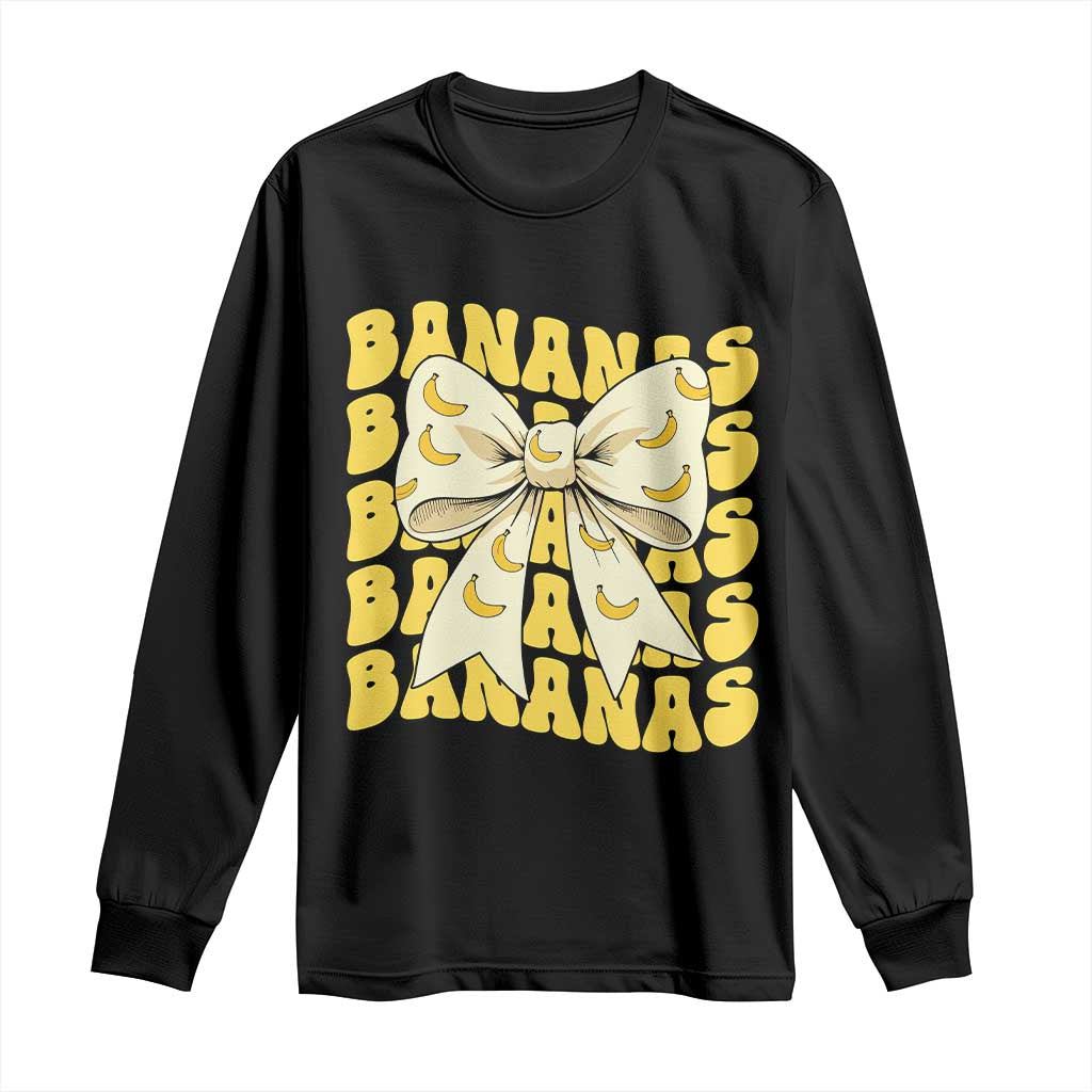 Bananas Coquette Bow Long Sleeve Shirt Retro Banana Lovers Women Girls Kids
