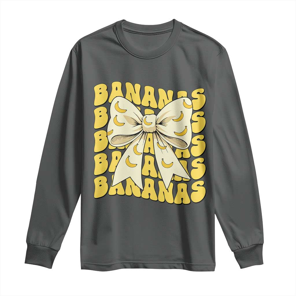 Bananas Coquette Bow Long Sleeve Shirt Retro Banana Lovers Women Girls Kids
