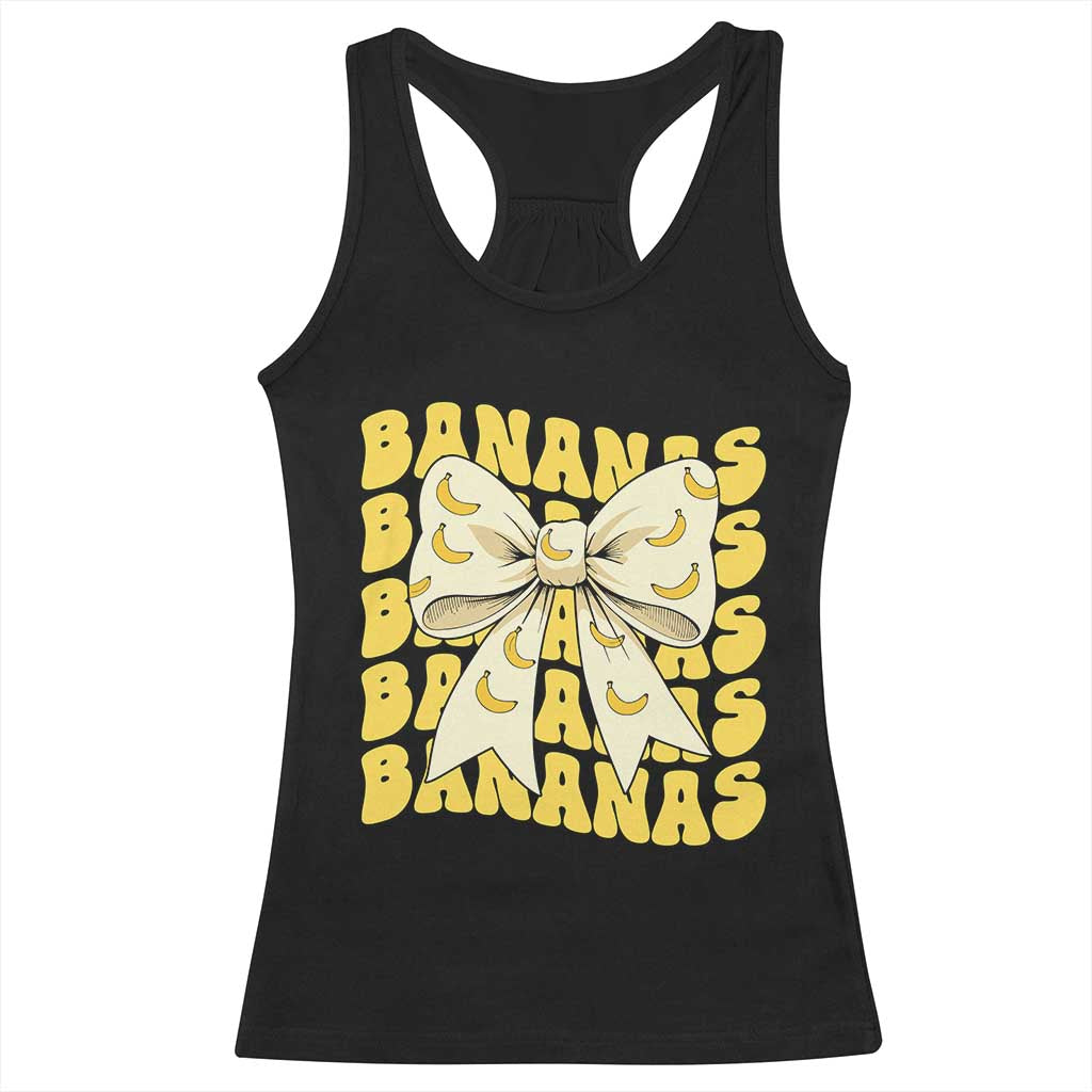 Bananas Coquette Bow Racerback Tank Top Retro Banana Lovers Women Girls Kids