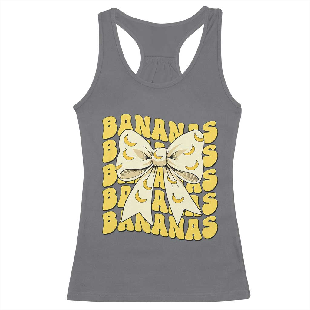 Bananas Coquette Bow Racerback Tank Top Retro Banana Lovers Women Girls Kids