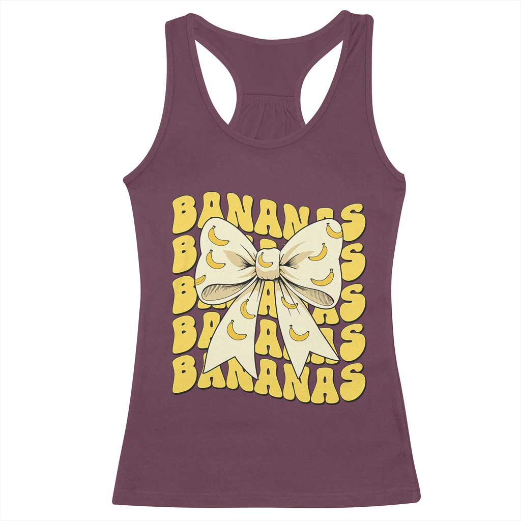 Bananas Coquette Bow Racerback Tank Top Retro Banana Lovers Women Girls Kids