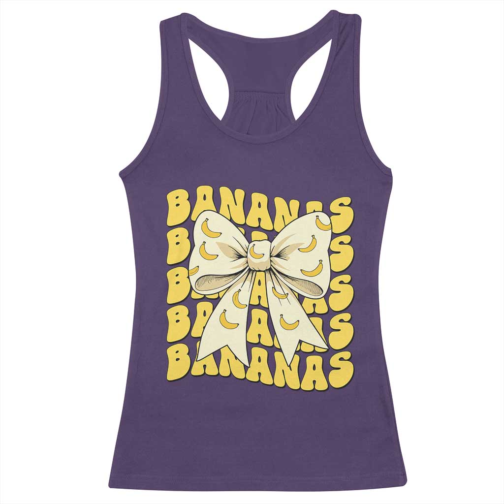 Bananas Coquette Bow Racerback Tank Top Retro Banana Lovers Women Girls Kids