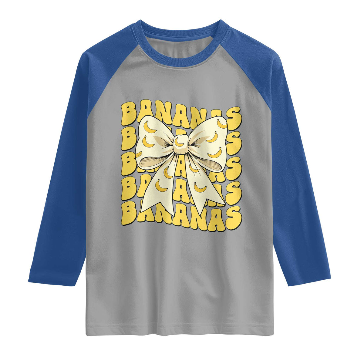 Bananas Coquette Bow Raglan Shirt Retro Banana Lovers Women Girls Kids