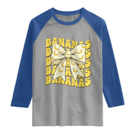Bananas Coquette Bow Raglan Shirt Retro Banana Lovers Women Girls Kids