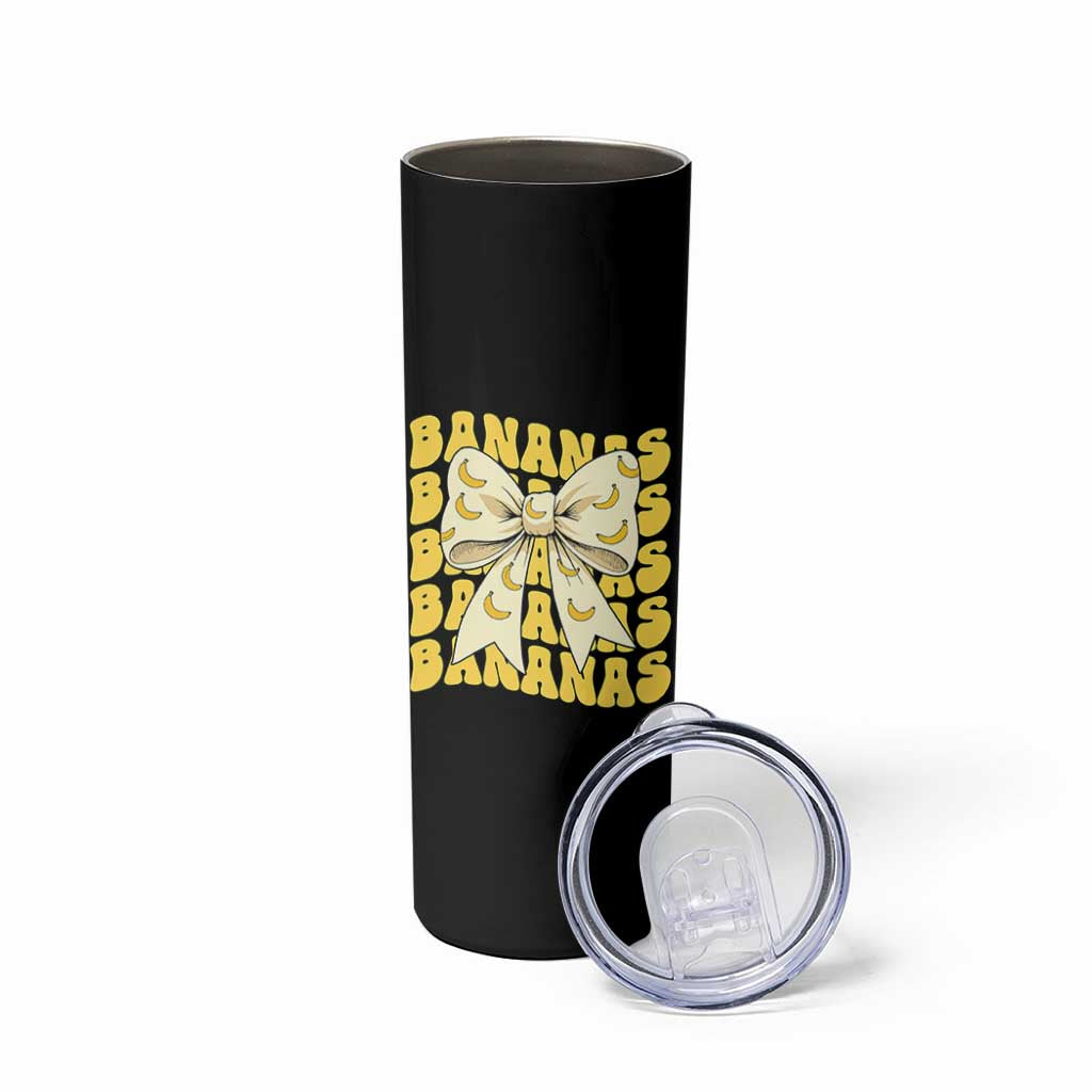 Bananas Coquette Bow Skinny Tumbler Retro Banana Lovers Women Girls Kids