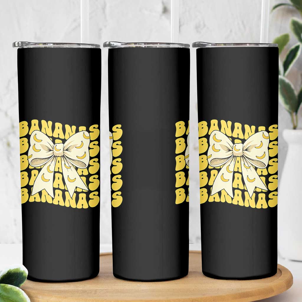 Bananas Coquette Bow Skinny Tumbler Retro Banana Lovers Women Girls Kids