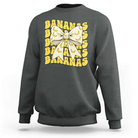Bananas Coquette Bow Sweatshirt Retro Banana Lovers Women Girls Kids