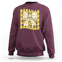 Bananas Coquette Bow Sweatshirt Retro Banana Lovers Women Girls Kids