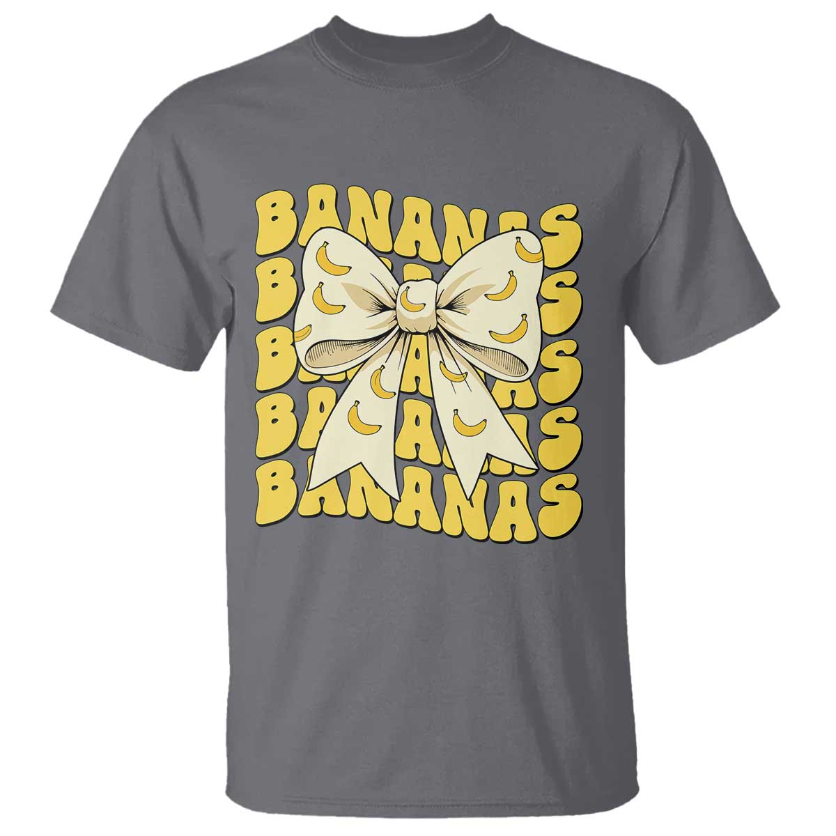 Bananas Coquette Bow T Shirt Retro Banana Lovers Women Girls Kids