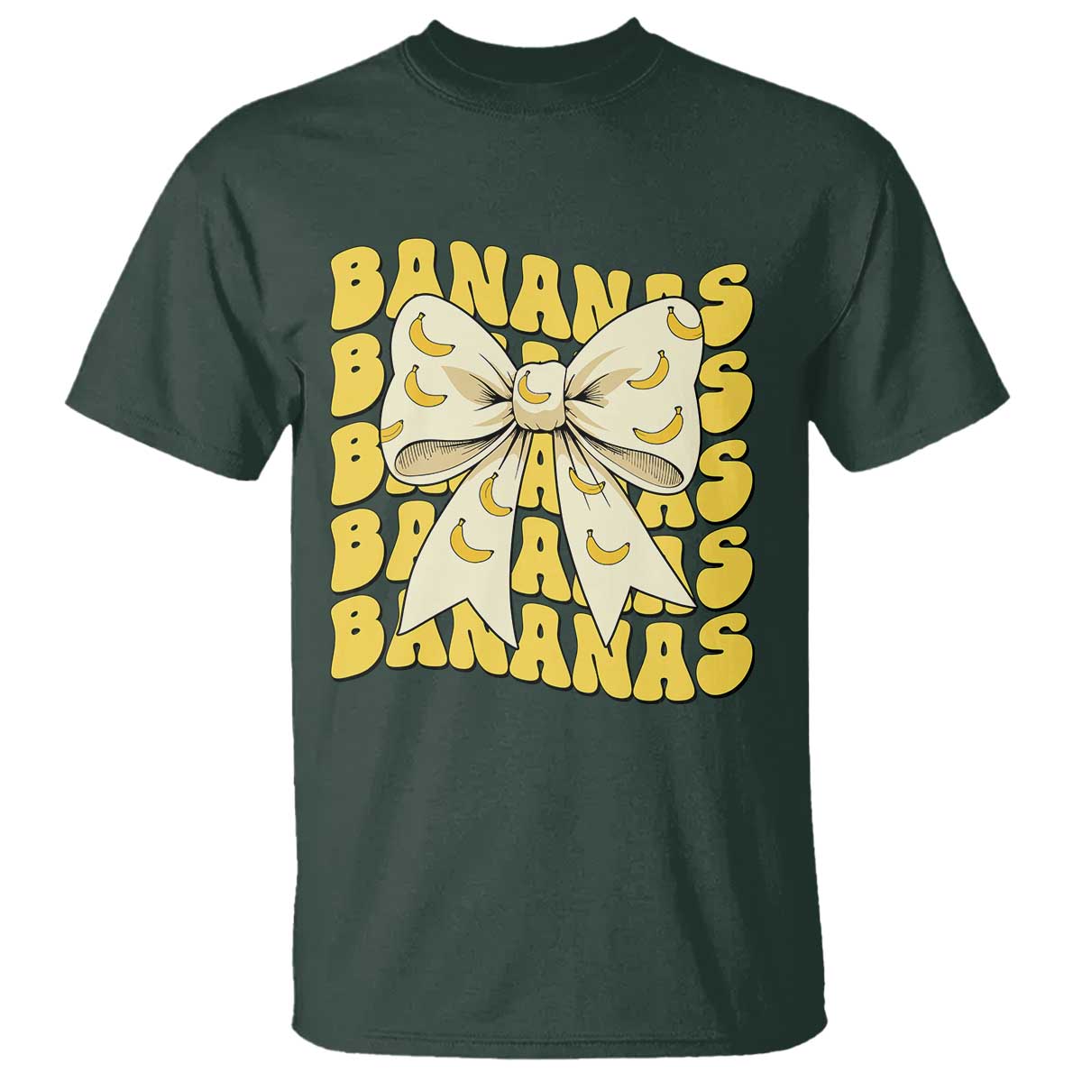 Bananas Coquette Bow T Shirt Retro Banana Lovers Women Girls Kids