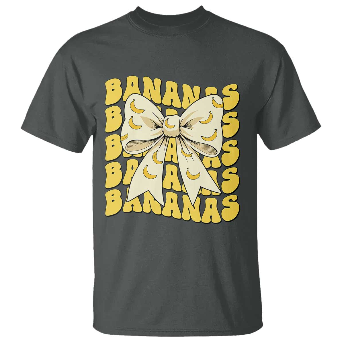Bananas Coquette Bow T Shirt Retro Banana Lovers Women Girls Kids
