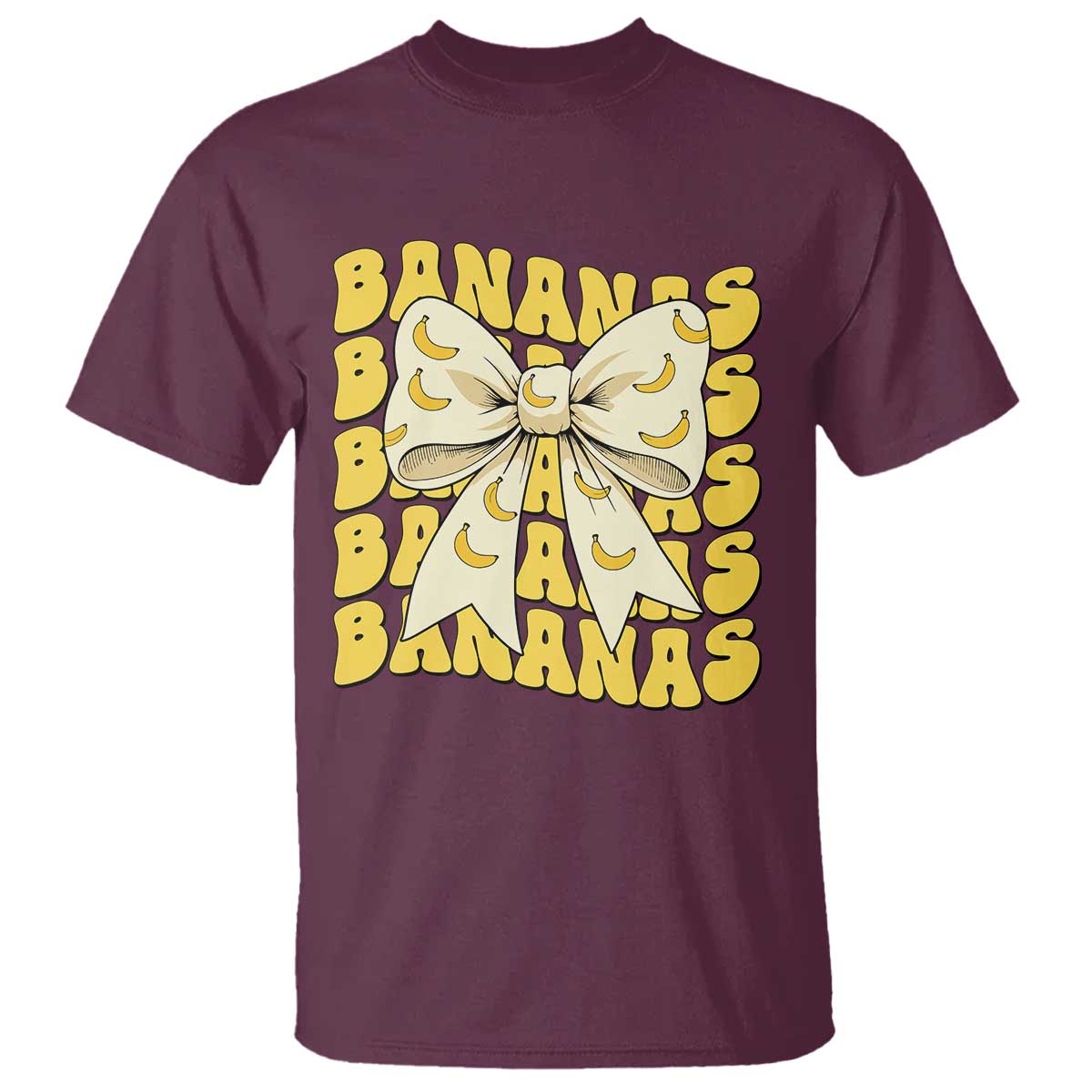 Bananas Coquette Bow T Shirt Retro Banana Lovers Women Girls Kids