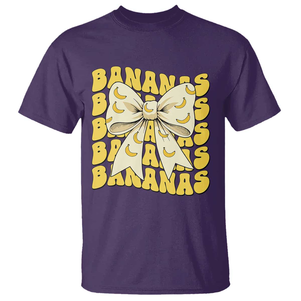 Bananas Coquette Bow T Shirt Retro Banana Lovers Women Girls Kids