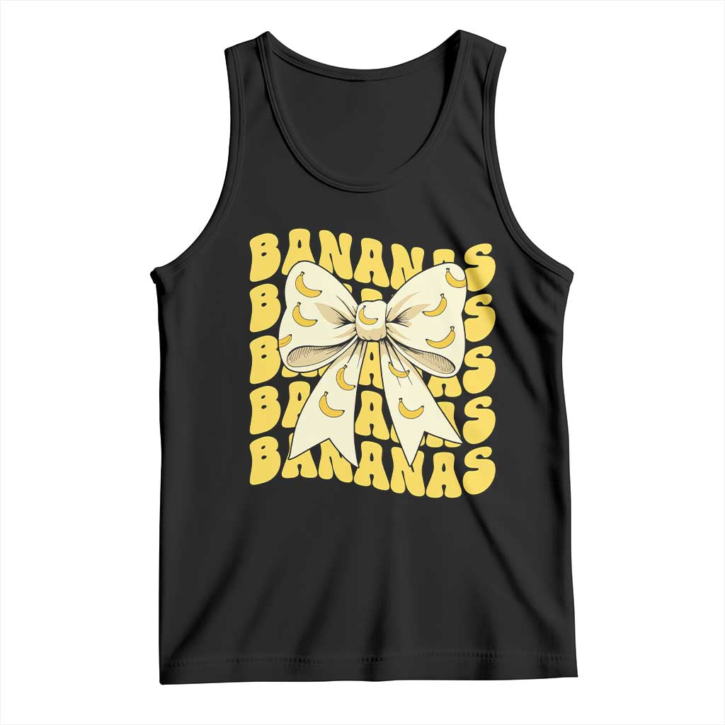 Bananas Coquette Bow Tank Top Retro Banana Lovers Women Girls Kids