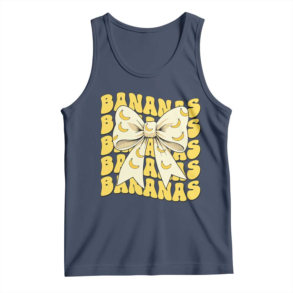 Bananas Coquette Bow Tank Top Retro Banana Lovers Women Girls Kids