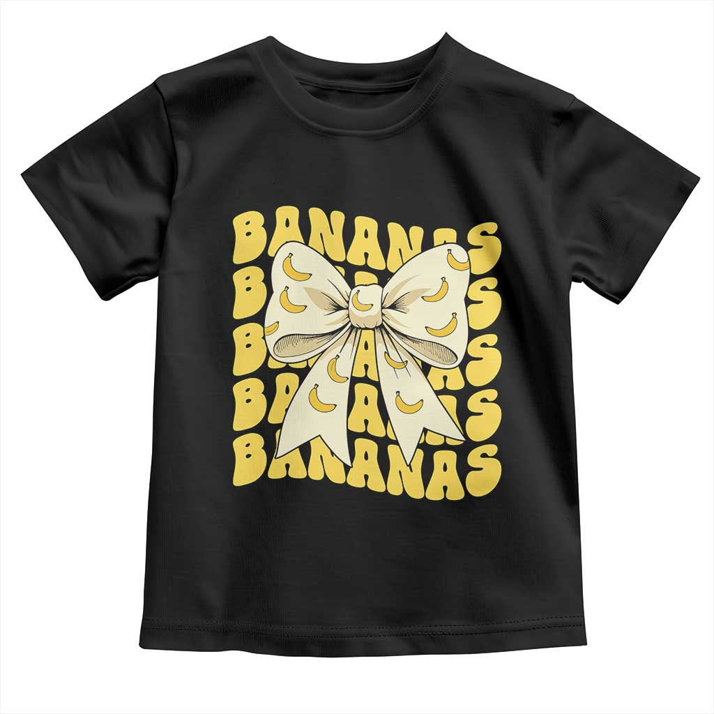 Bananas Coquette Bow Toddler T Shirt Retro Banana Lovers Women Girls Kids