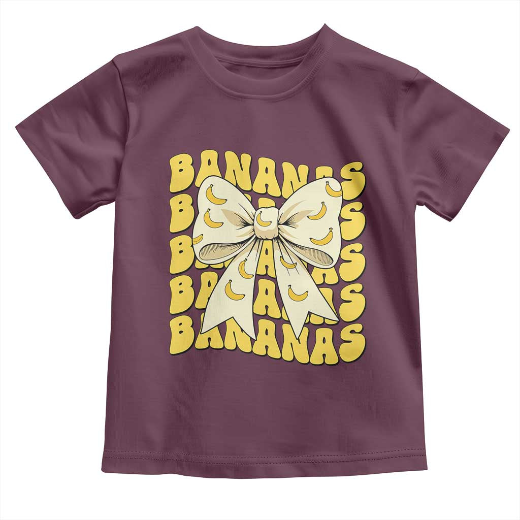 Bananas Coquette Bow Toddler T Shirt Retro Banana Lovers Women Girls Kids
