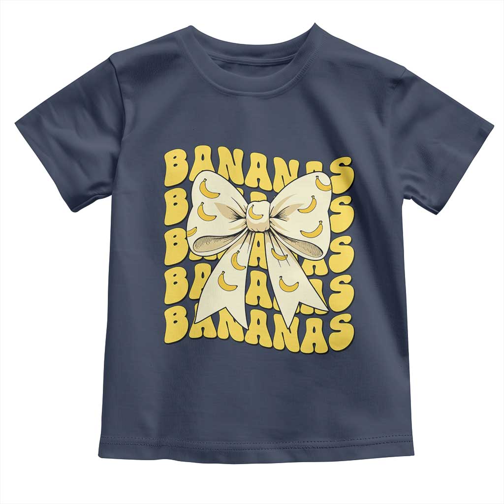 Bananas Coquette Bow Toddler T Shirt Retro Banana Lovers Women Girls Kids