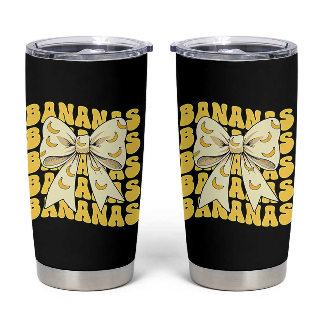 Bananas Coquette Bow Tumbler Cup Retro Banana Lovers Women Girls Kids