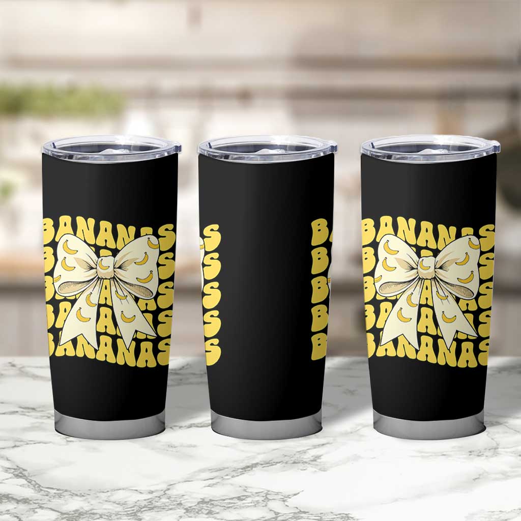 Bananas Coquette Bow Tumbler Cup Retro Banana Lovers Women Girls Kids