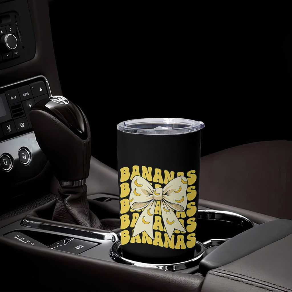 Bananas Coquette Bow Tumbler Cup Retro Banana Lovers Women Girls Kids