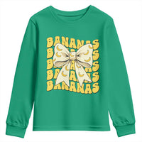 Bananas Coquette Bow Youth Sweatshirt Retro Banana Lovers Women Girls Kids