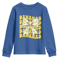 Bananas Coquette Bow Youth Sweatshirt Retro Banana Lovers Women Girls Kids