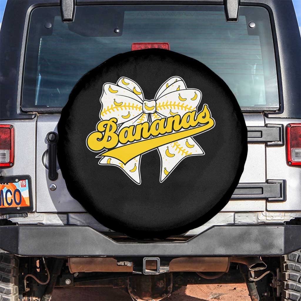 Bananas Coquette Bow Spare Tire Cover Retro Throwback Popular Fruit Humor Banana Classic