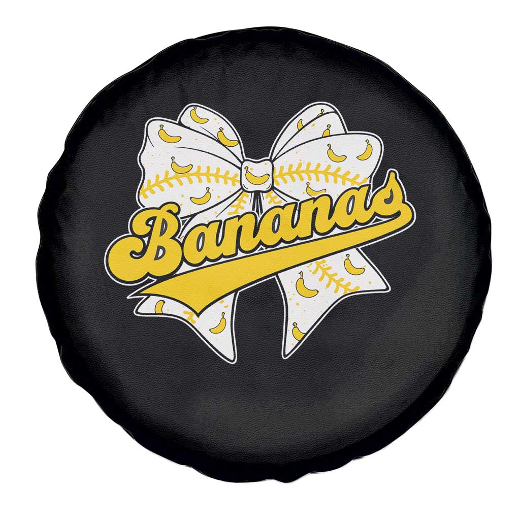 Bananas Coquette Bow Spare Tire Cover Retro Throwback Popular Fruit Humor Banana Classic