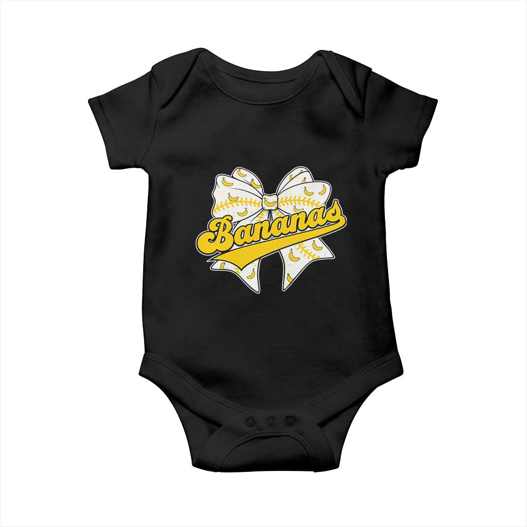 Bananas Coquette Bow Baby Onesie Retro Throwback Popular Fruit Humor Banana Classic