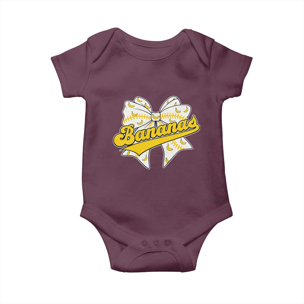 Bananas Coquette Bow Baby Onesie Retro Throwback Popular Fruit Humor Banana Classic
