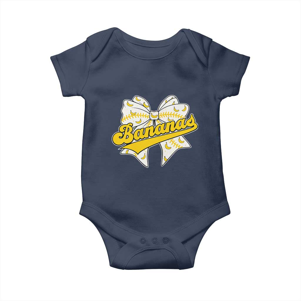 Bananas Coquette Bow Baby Onesie Retro Throwback Popular Fruit Humor Banana Classic