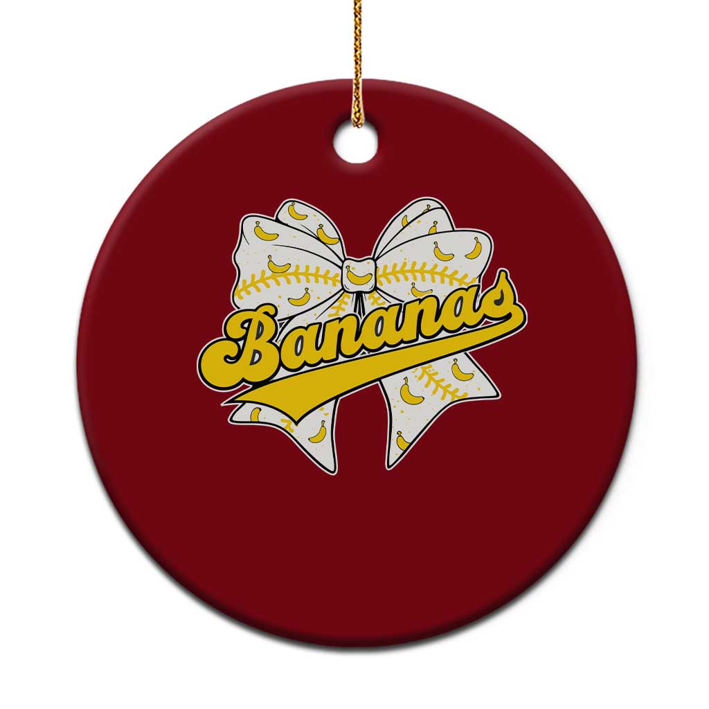 Bananas Coquette Bow Ceramic Ornament Retro Throwback Popular Fruit Humor Banana Classic