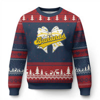 Bananas Coquette Bow Ugly Christmas Sweater Retro Throwback Popular Fruit Humor Banana Classic